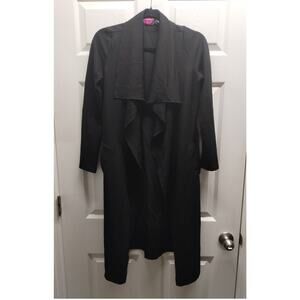 Say What? Size Medium Black Textured Longline Waterfall Cardigan Y2K Sweater